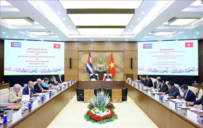 Quang cảnh Phiên họp lần thứ hai Ủy ban hợp tác liên Nghị viện giữa Quốc hội Việt Nam và Quốc hội Cuba. Ảnh: Phạm Kiên/TTXVN