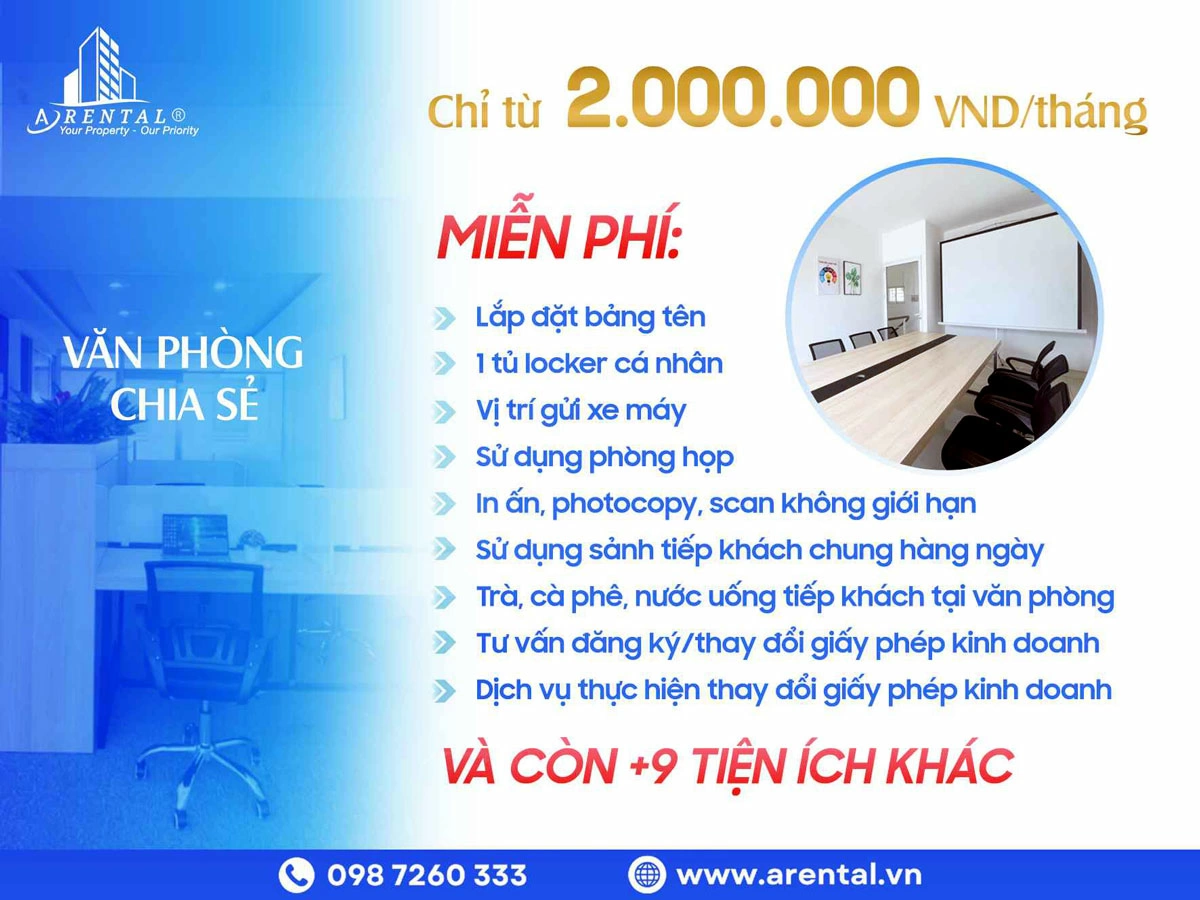 Dịch vụ cho thuê văn phòng chia sẻ tại Arental Vietnam.