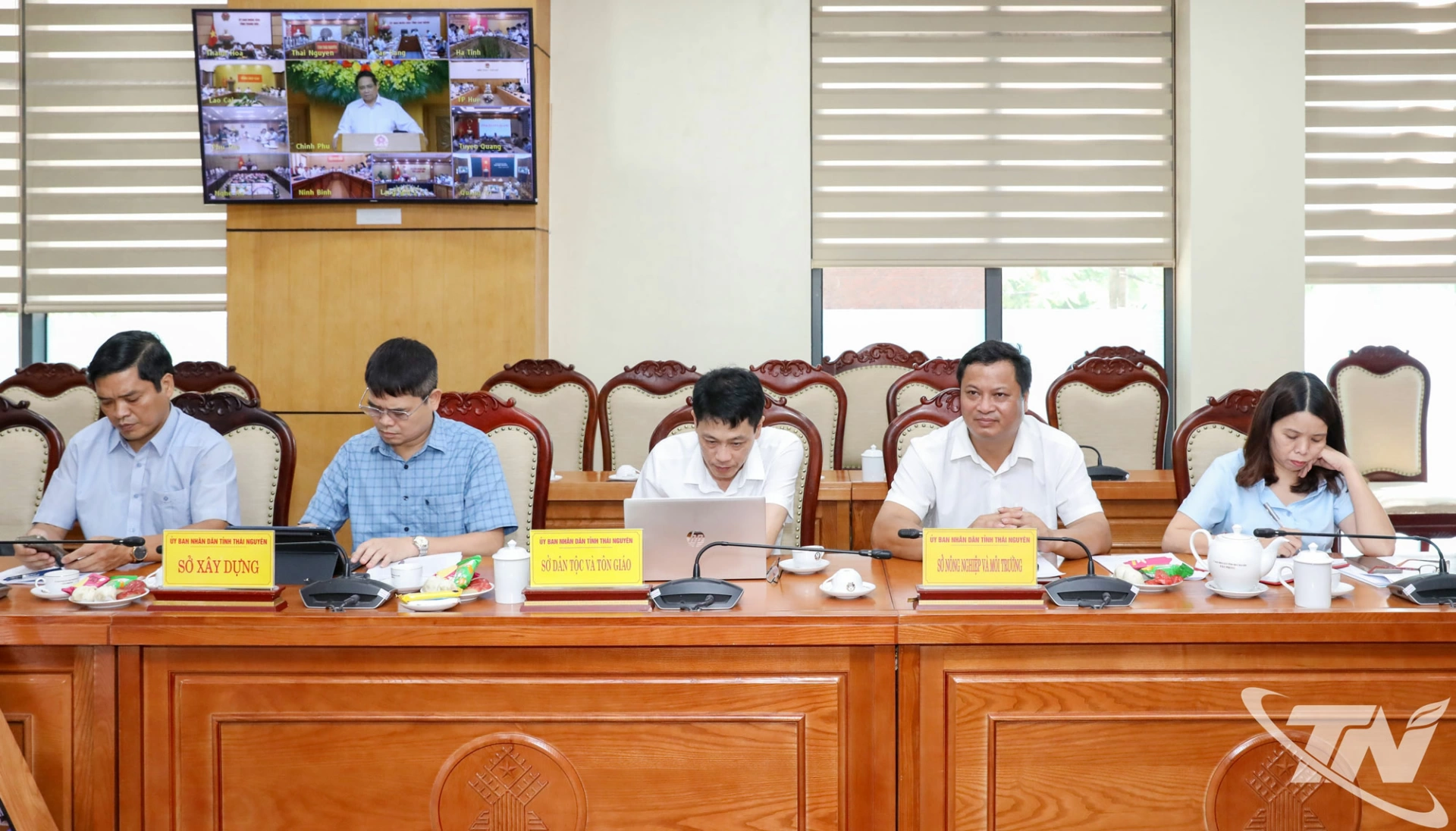 Các đại biểu dự cuộc họp tại điểm cầu Thái Nguyên.