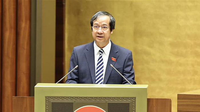 Bộ trưởng Bộ Giáo dục và Đào tạo Nguyễn Kim Sơn phát biểu.