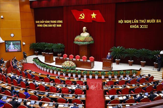 Phiên bế mạc Hội nghị lần thứ 13 Ban Chấp hành Trung ương Đảng khóa XIII. Ảnh: Doãn Tấn/TTXVN