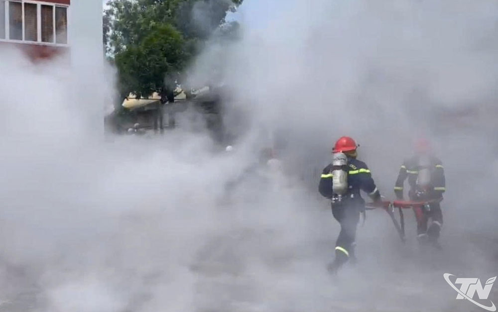 xảy ra cháy tại khu vực Nhà xưởng cơ khí 1 thuộc Công ty Cổ phần Phụ tùng máy số 1.