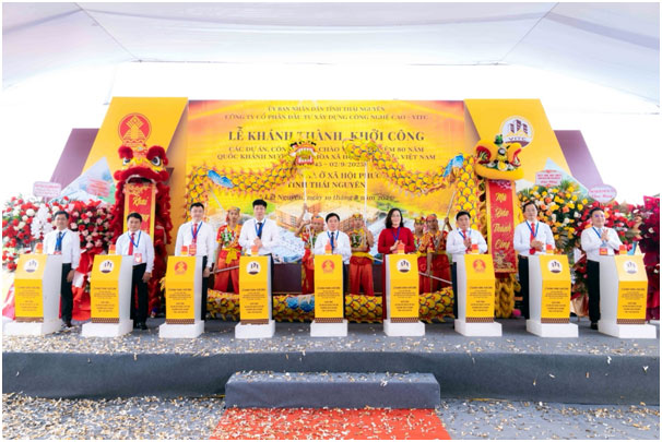 Sự kiện khởi công dự án Khu nhà ở xã hội phường Bách Quang (Famia Sông Công), ngày 19/8/2025.