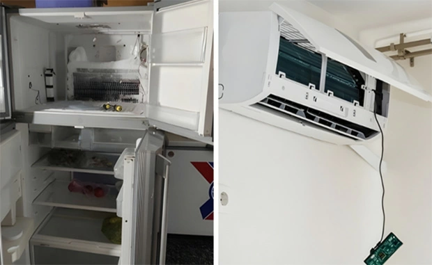 Máy lạnh, tủ lạnh hư hỏng dẫn đến nhiều bất cập trong sinh hoạt của người dân. Ảnh: Thợ Việt.