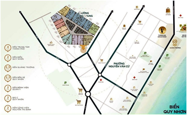 Vị trí đắc địa của Phú Tài Central Life.