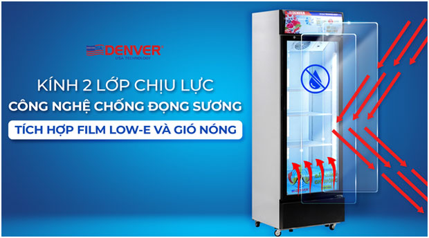 Lựa chọn tủ mát có kính chống động sương giúp nâng cao hiệu quả trưng bày.