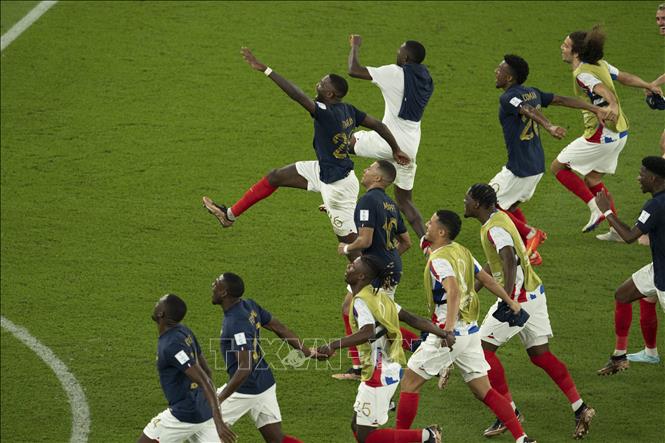 Niềm vui chiến thắng của các tuyển thủ Pháp. Ảnh: THX/TTXVN
