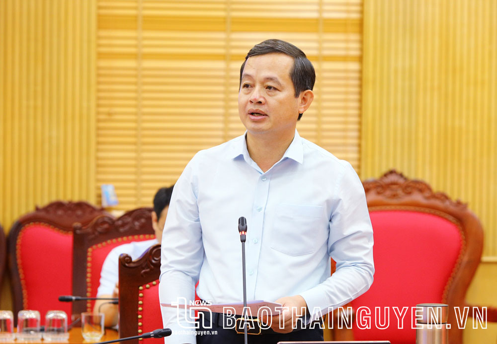 Đồng chí Phạm Hoàng Sơn, Phó Bí thư Thường trực Tỉnh ủy, Chủ tịch HĐND tỉnh, phát biểu tại Hội nghị.