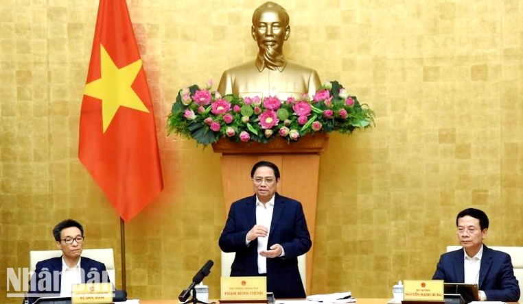 Thủ tướng Chính phủ Phạm Minh Chính phát biểu chỉ đạo tại Hội nghị. (Ảnh: Trần Hải)