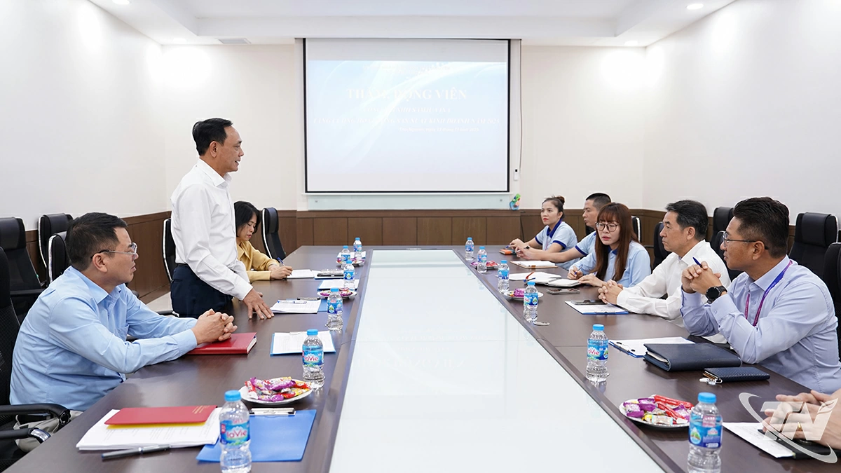 Đoàn công tác của Sở Công Thương làm việc với Công ty TNHH Samju Vina.