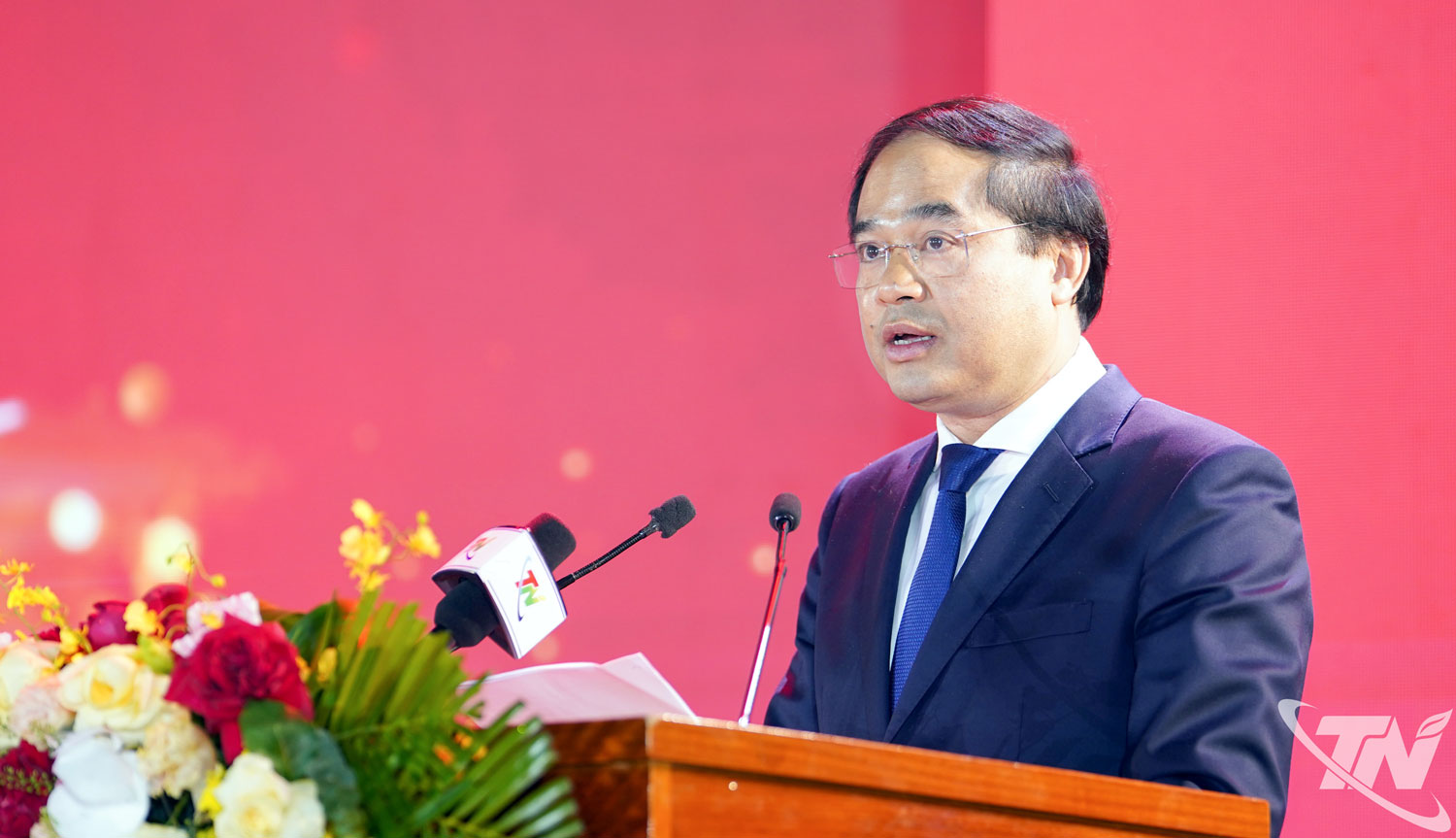 Đồng chí Bí thư Tỉnh ủy Thái Nguyên, Trịnh Xuân Trường phát biểu tại Chương trình.