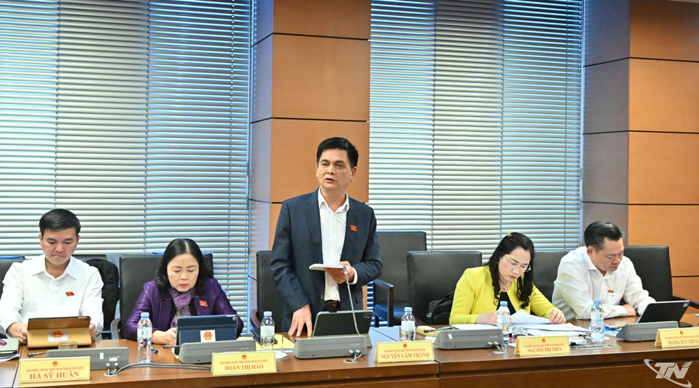 các đại biểu Quốc hội tại tổ về 03 dự án: Luật sửa đổi, bổ sung một số điều của Luật Thống kê; Luật sửa đổi, bổ sung một số điều của Luật Giá; Luật Thương mại điện tử.