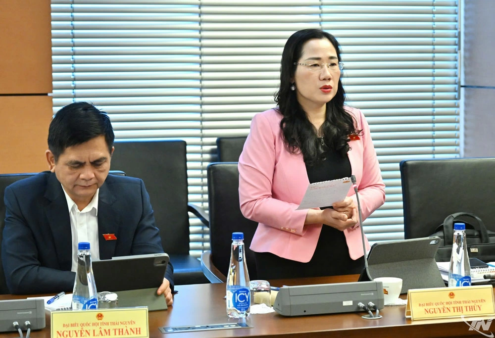 ại biểu Nguyễn Thị Thủy (Đoàn ĐBQH tỉnh Thái Nguyên) bày tỏ sự đồng tình với nhiều nội dung trong dự thảo luật Giám định tư pháp (sửa đổi)