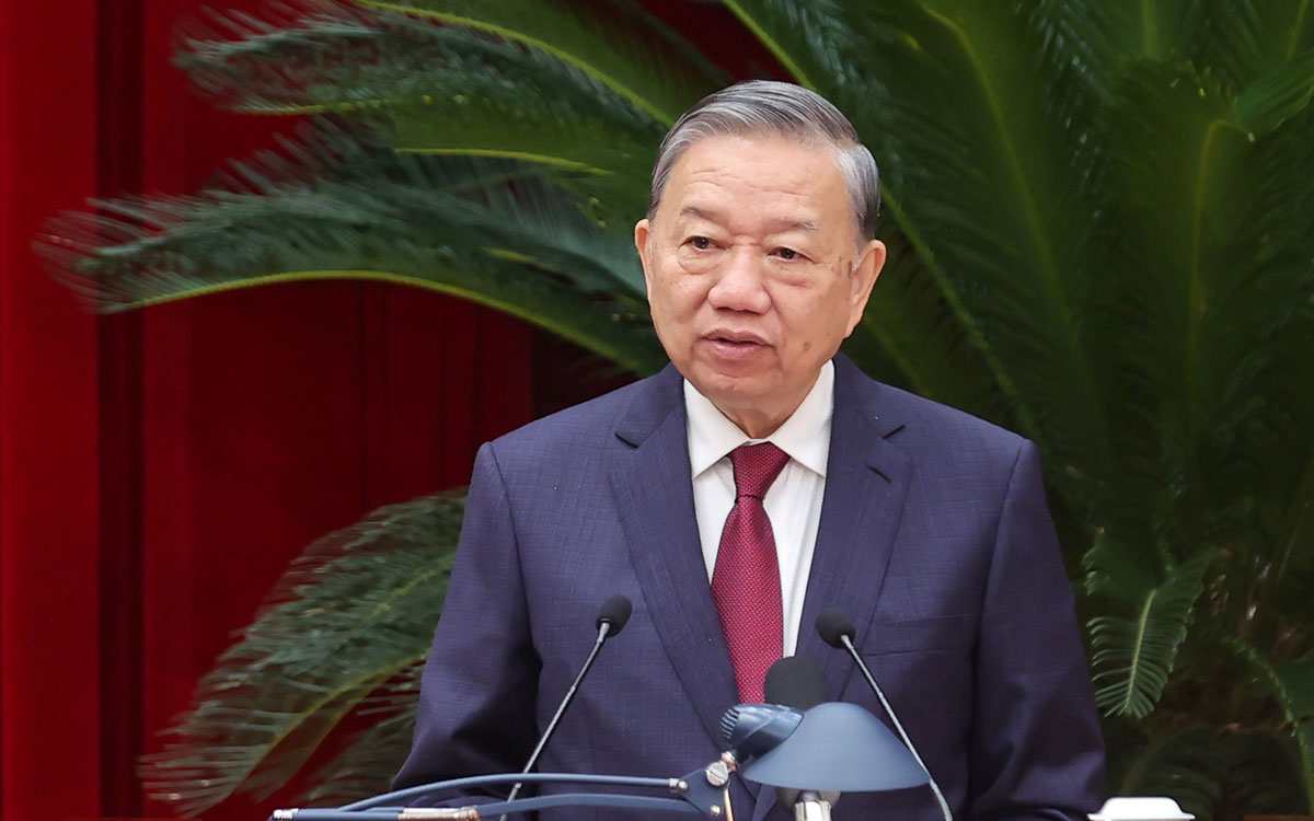 Tổng Bí thư Tô Lâm phát biểu bế mạc Hội nghị - Ảnh VGP/Nhật Bắc