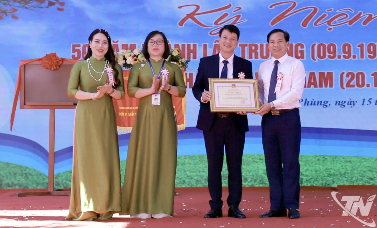 Ban Giám hiệu Nhà trường nhận Bằng khen của Bộ Giáo dục và Đào tạo do có thành tích xuất sắc năm học 2024-2025.