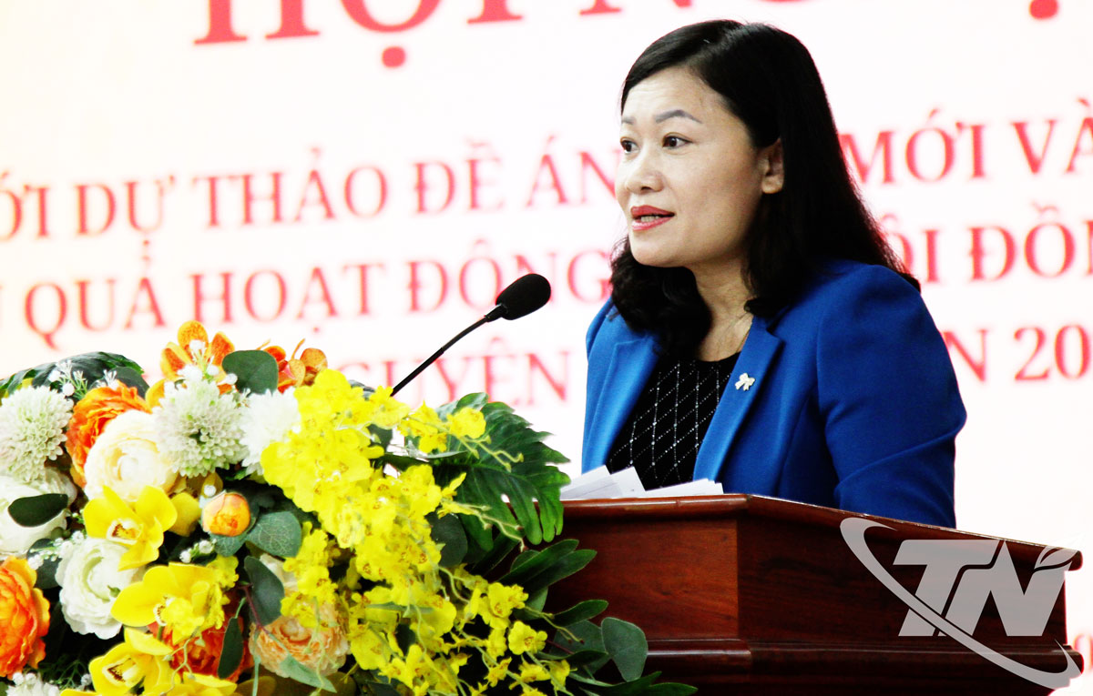 Đồng chí Phó Chủ tịch HĐND tỉnh Mai Thị Thúy Nga phát biểu kết luận Hội nghị