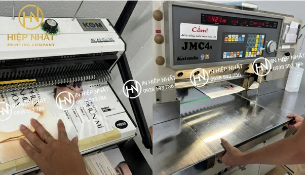 Máy đóng lò xo và máy cấn lằn hiện đại tại In Hiệp Nhất.