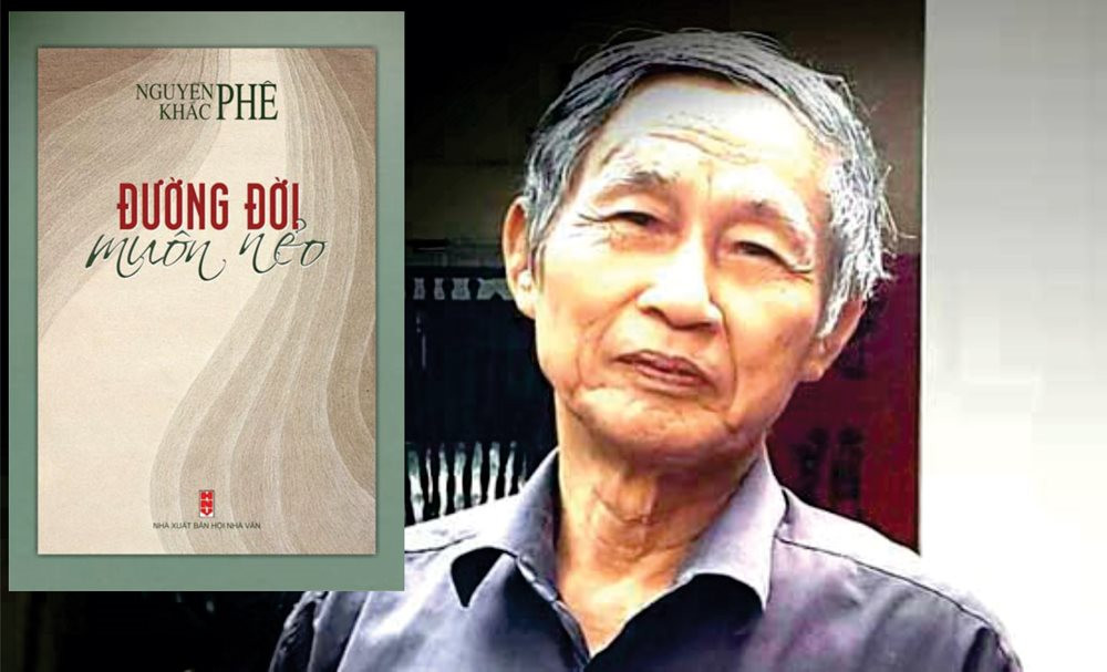 Nhà văn Nguyễn Khắc Phê cùng tập tạp bút và phê bình “Đường đời muôn nẻo”.