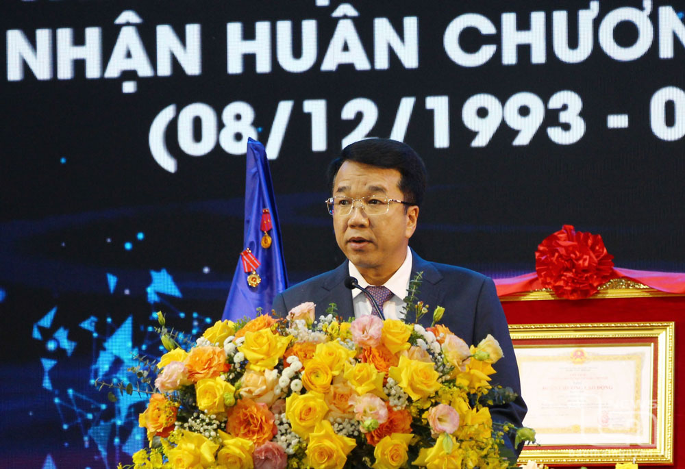 Đồng chí Nguyễn Thanh Bình, Phó Chủ tịch UBND tỉnh, phát biểu tại Lễ kỷ niệm.
