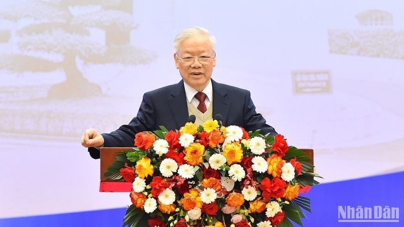 Party General Secretary Nguyen Phu Trong speaks at the event (Photo: VNA)