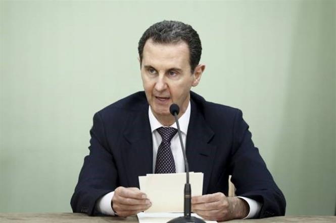 (Tư liệu) Tổng thống Syria Bashar Al-Assad phát biểu tại Damascus, Syria. Ảnh: Getty Images/TTXVN