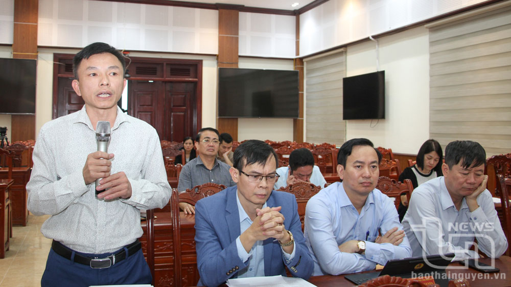 Đại diện Phòng Kinh tế - Hạ tầng TP. Thái Nguyên phát biểu tại Hội nghị.