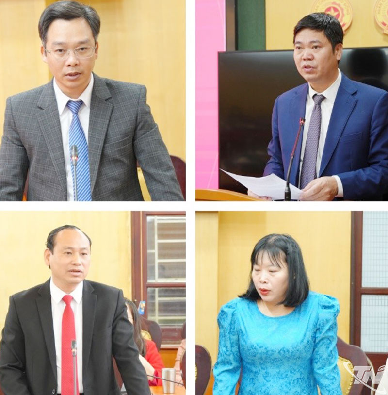 Các đồng chí Lãnh đạo Ban và phòng chuyên môn phát biểu tại Hội nghị.