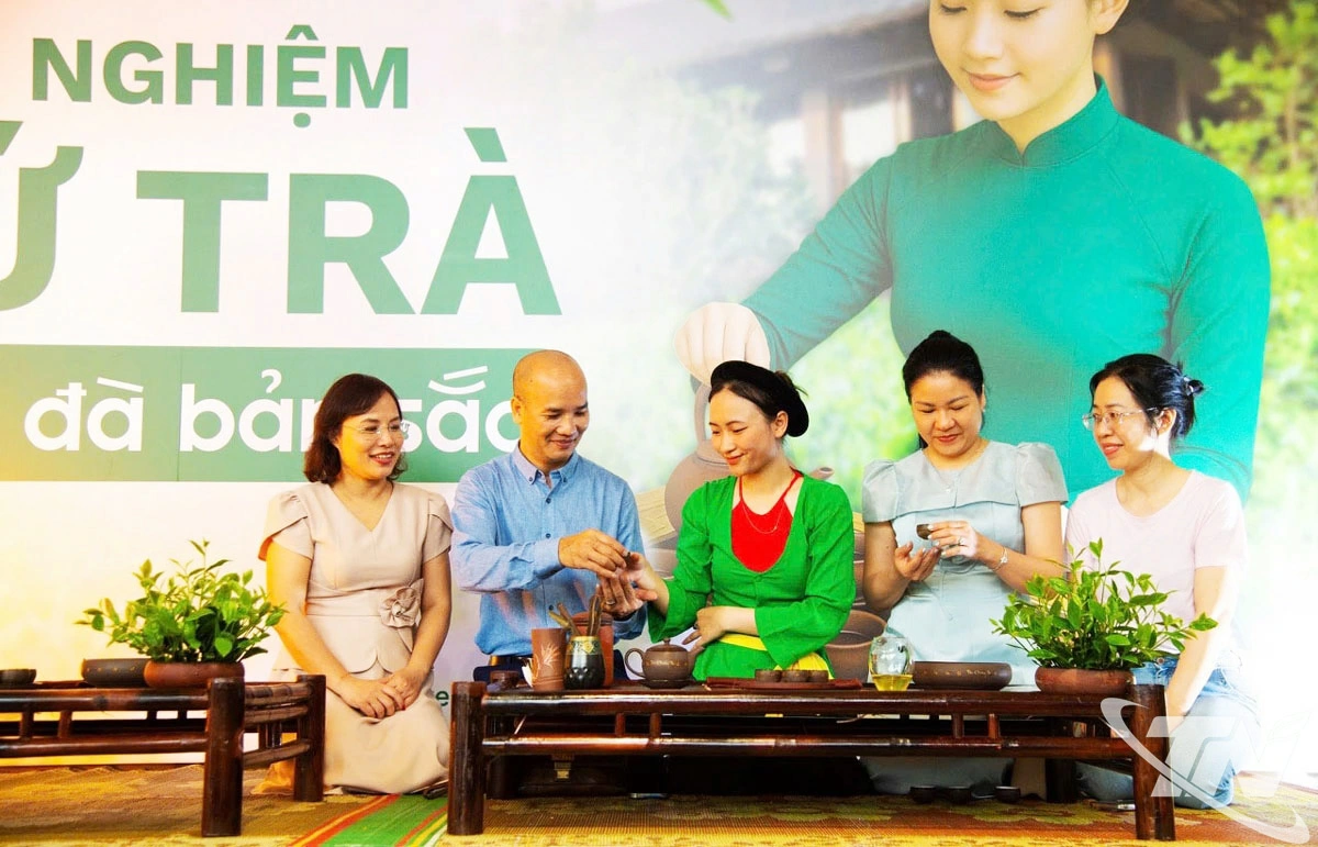 Du khách thưởng trà Tân Cương.