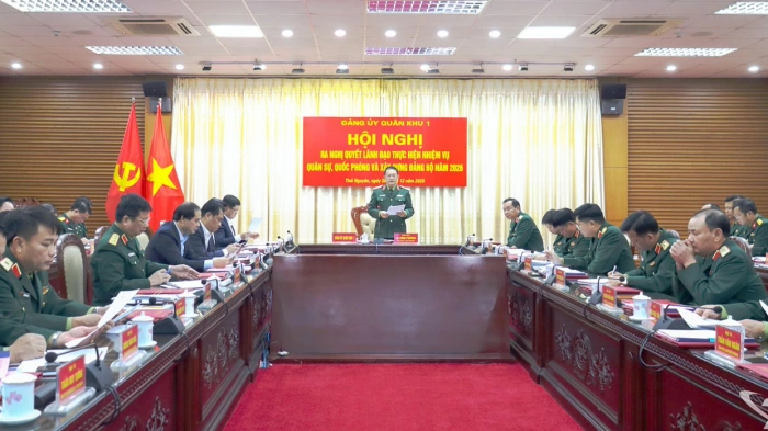 Đảng ủy Quân khu 1 ra nghị quyết lãnh đạo thực hiện nhiệm vụ quân sự, quốc phòng năm 2026