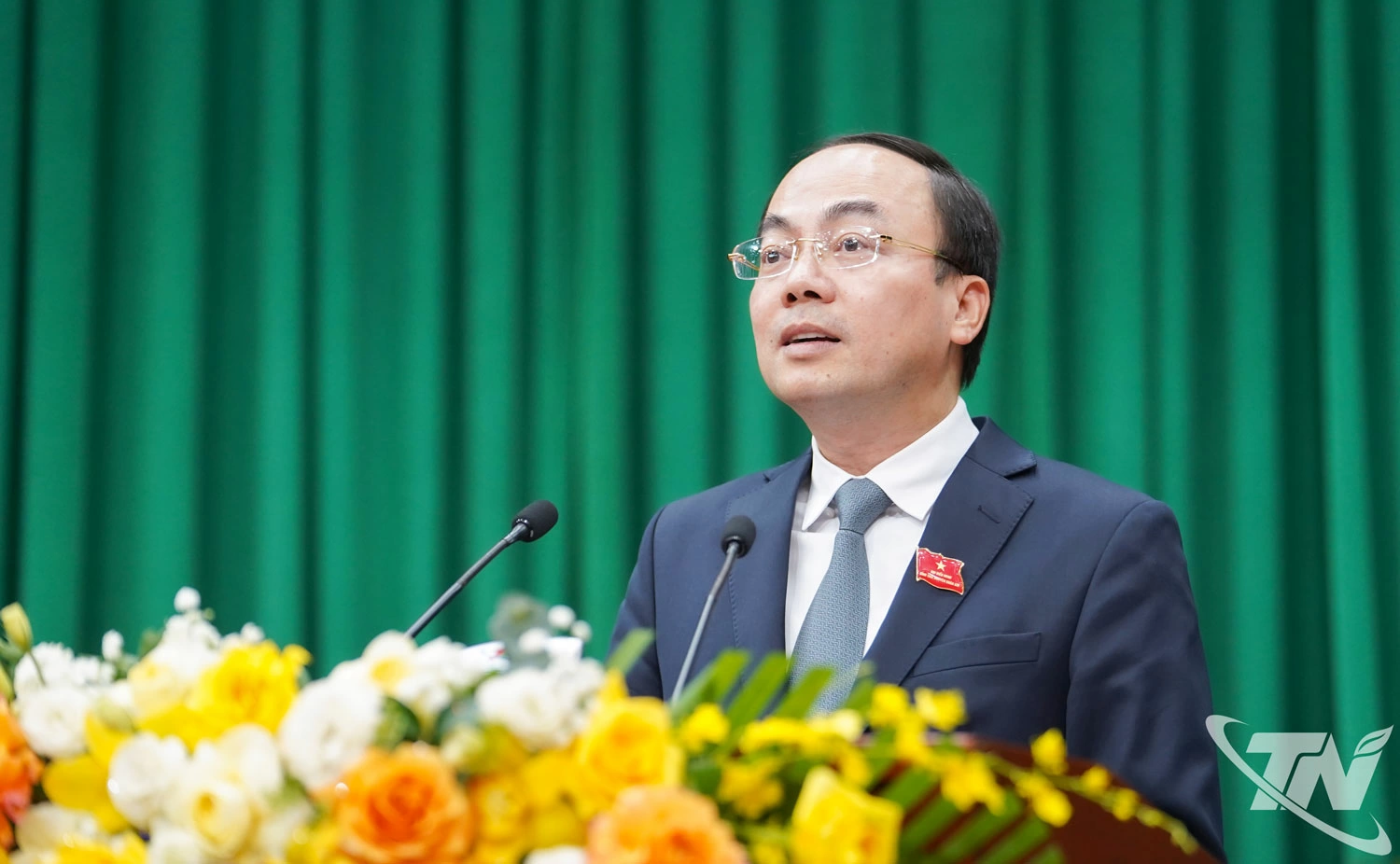 Đồng chí Nguyễn Đăng Bình, Phó Bí thư Thường trực Tỉnh ủy, Chủ tịch HĐND tỉnh phát biểu khai mạc Kỳ họp.