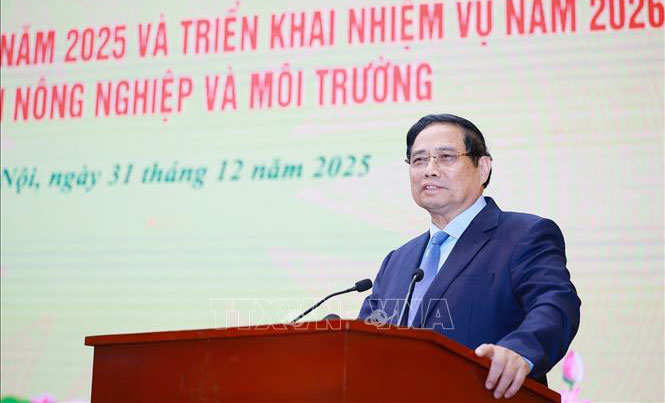 Thủ tướng Phạm Minh Chính phát biểu chỉ đạo hội nghị. Ảnh: Dương Giang/TTXVN