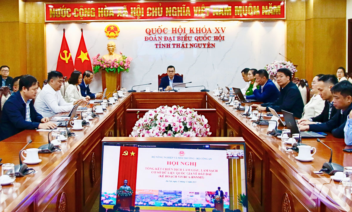 Các đại biểu dự Hội nghị tại điểm cầu Thái Nguyên.