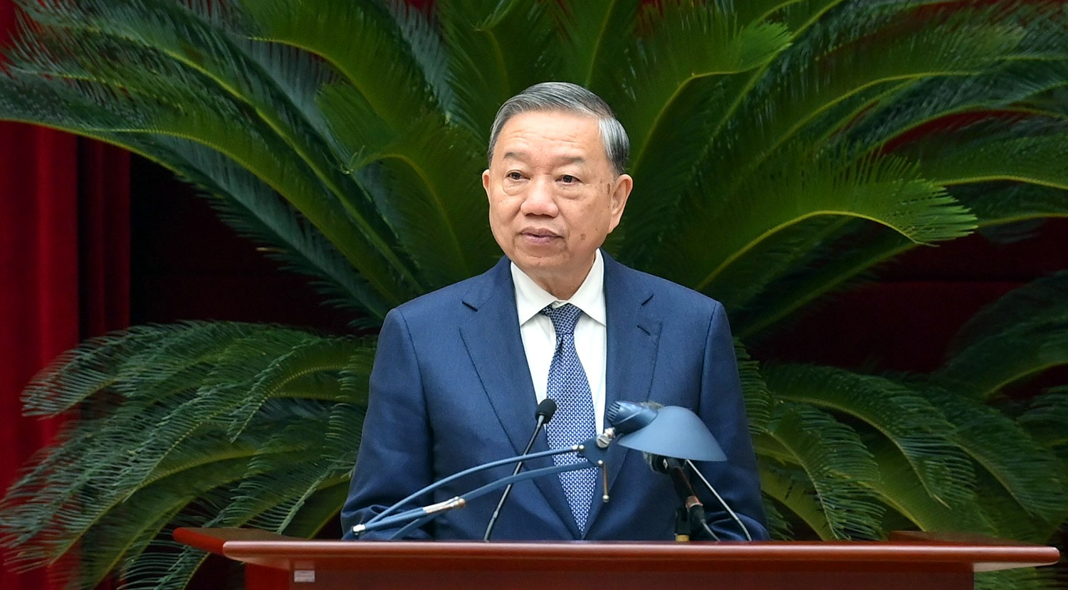 Tổng Bí thư Tô Lâm phát biểu chỉ đạo tại Hội nghị. Ảnh: nhandan.vn