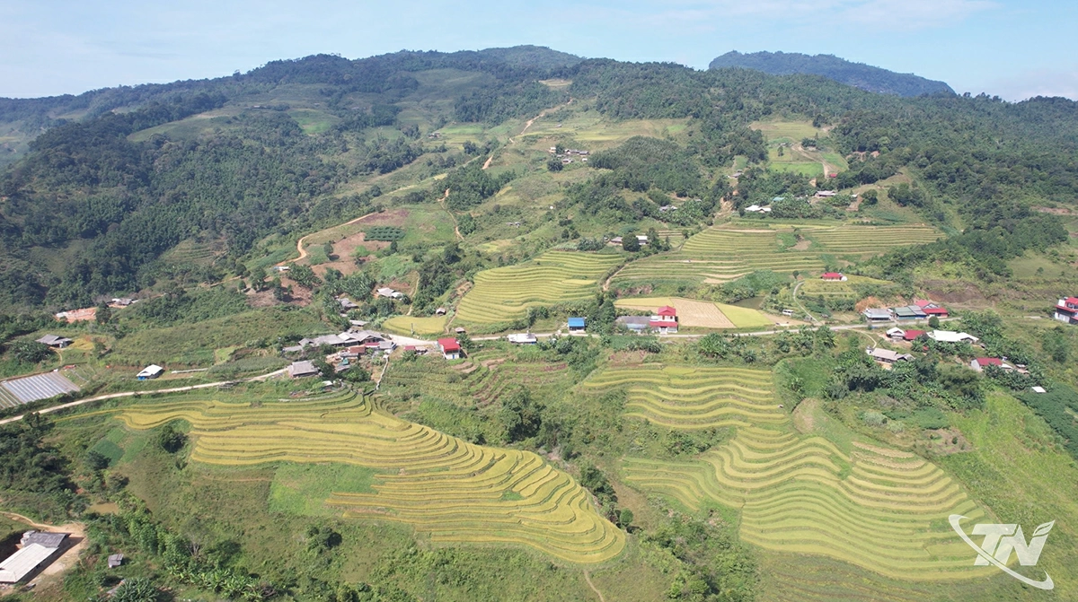 Xã Cao Minh có nhiều
khu ruộng bậc thang trải
dài theo triền núi.
