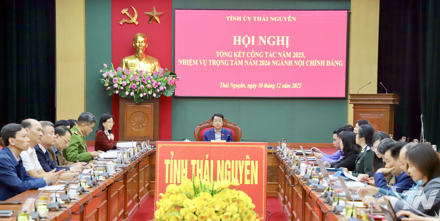 Các đại biểu dự Hội nghị tại điểm cầu Thái Nguyên