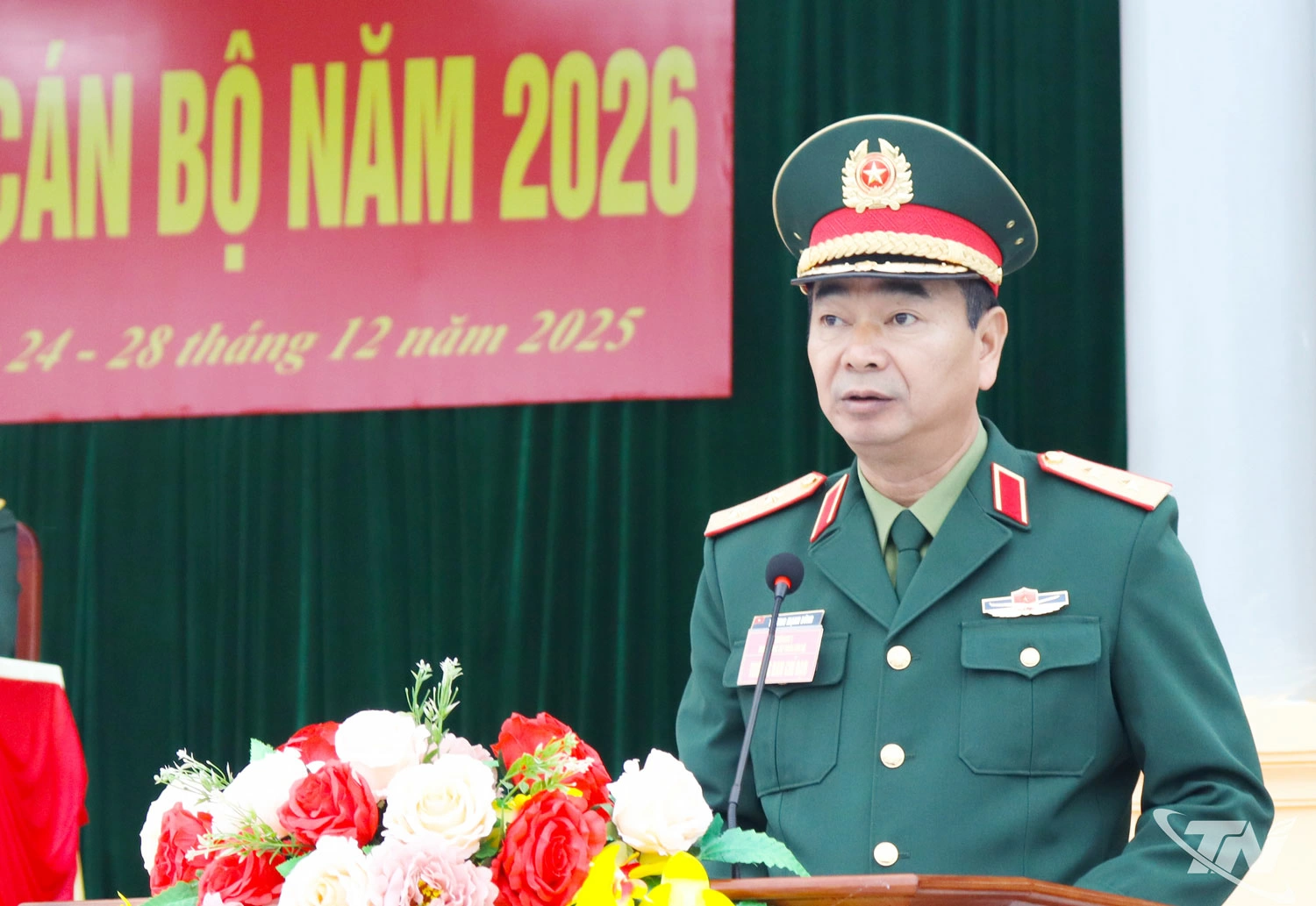 Trung tướng Trương Mạnh Dũng phát biểu chỉ đạo tại buổi khai mạc tập huấn.