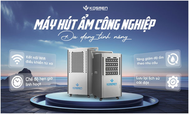Máy hút ẩm công nghiệp được trang bị đa dạng tính năng.