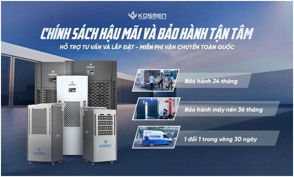 Kosmen cam kết chính sách hậu mãi và bảo hành cho khách hàng.