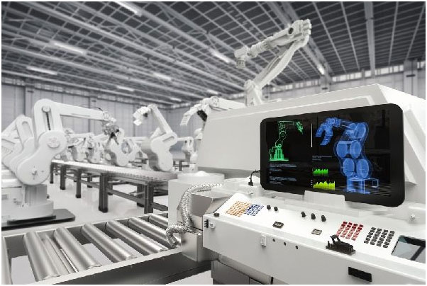 Tầng máy móc, nhà xưởng là nơi thực thi các lệnh sản xuất, bao gồm robot, máy móc và cảm biến, cung cấp dữ liệu vật lý quan trọng cho các tầng trên.