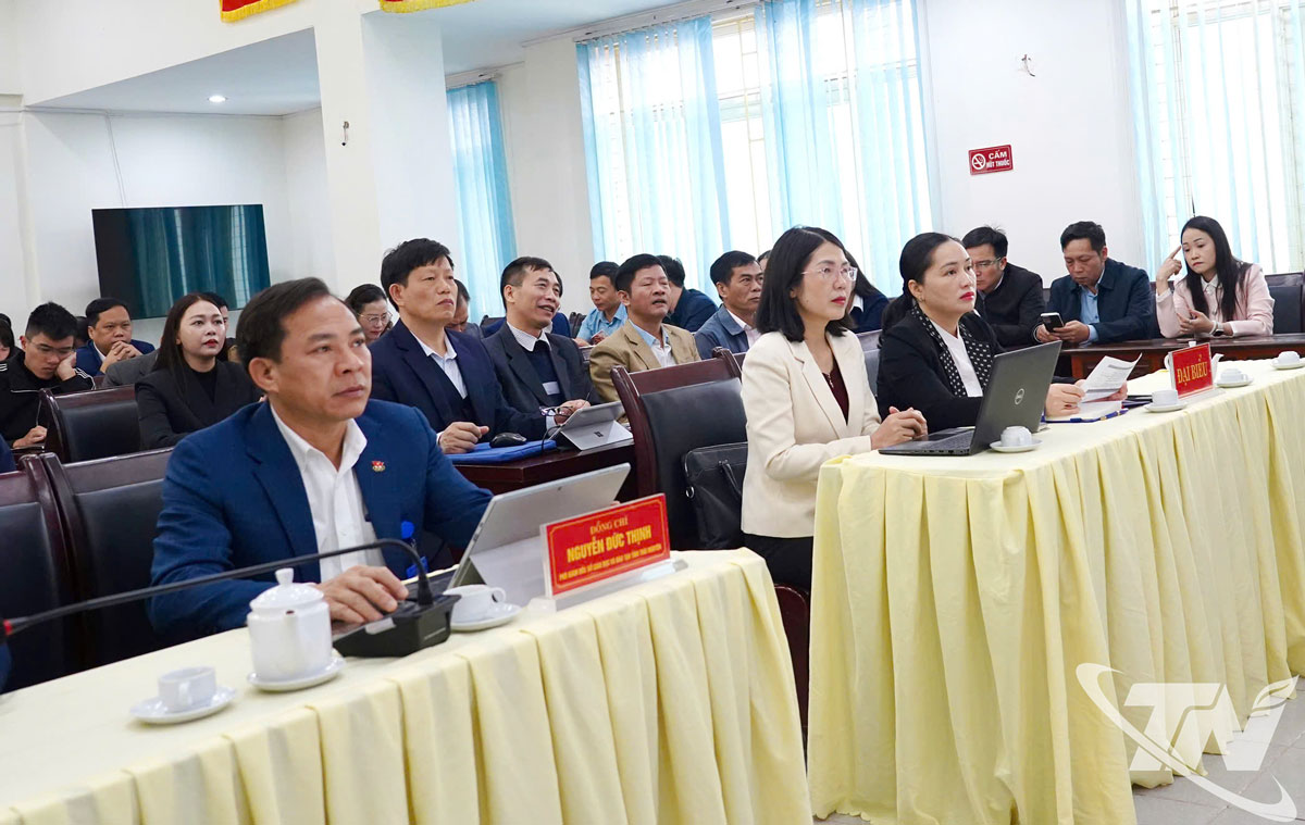 Các đại biểu dự Hội nghị tại điểm cầu Thái Nguyên.