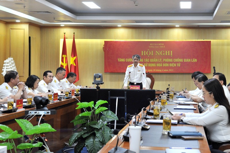 Quyền Tổng cục trưởng Tổng cục Thuế Mai Xuân Thành phát biểu chỉ đạo hội nghị.