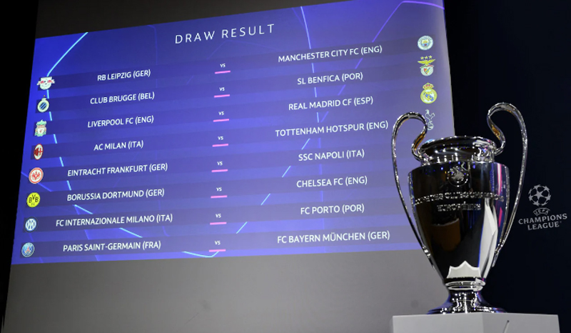 Kết quả bốc thăm vòng loại trực tiếp Champions League mùa giải 2022-2023. Ảnh: Shutterstock
