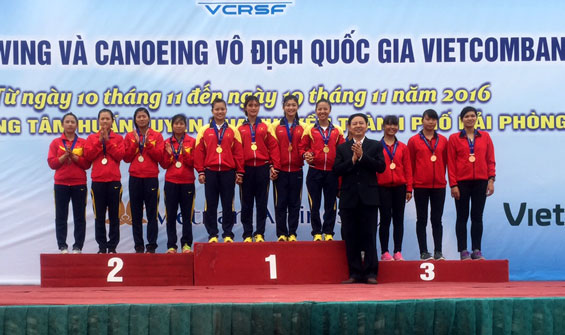 Thái Nguyên giành 11 huy chương tại Giải Đua thuyền Rowing và Canoeing vô địch Quốc gia 2016
