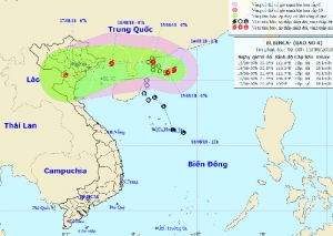 Áp thấp nhiệt đới mạnh lên thành bão Bebinca