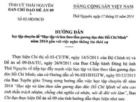 Hướng dẫn học tập chuyên đề "Học tập và làm theo tấm gương đạo đức Hồ Chí Minh" năm 2014 gắn với việc nghe thông tin thời sự