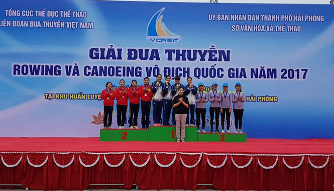 Giải đua thuyền Rowing và Canoeing vô địch quốc gia 2017: Thái Nguyên giành 10 huy chương