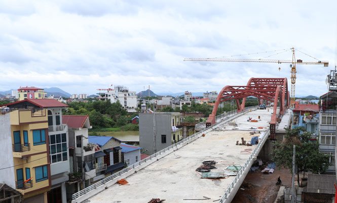 Cơ bản hoàn thành các hạng mục chính cầu Bến Tượng