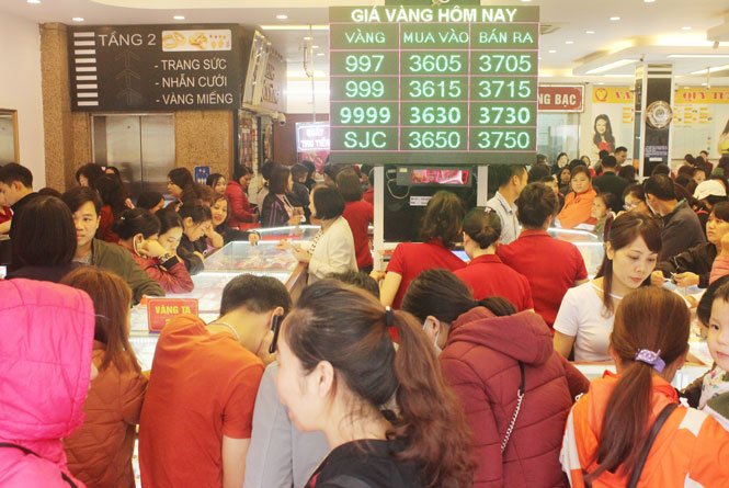 3.750 nghìn đồng/chỉ vàng SJC trong ngày vía Thần tài