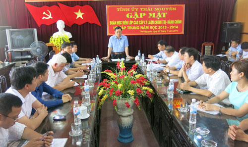 Thường trực Tỉnh ủy: Gặp mặt Đoàn học viên Lớp cao cấp lý luận chính trị - hành chính