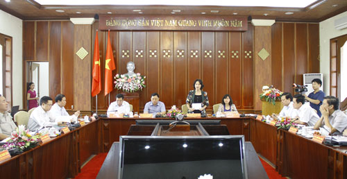 Đồng chí Nguyễn Thị Kim Ngân làm việc với Ban Thường vụ Tỉnh uỷ Thái Nguyên